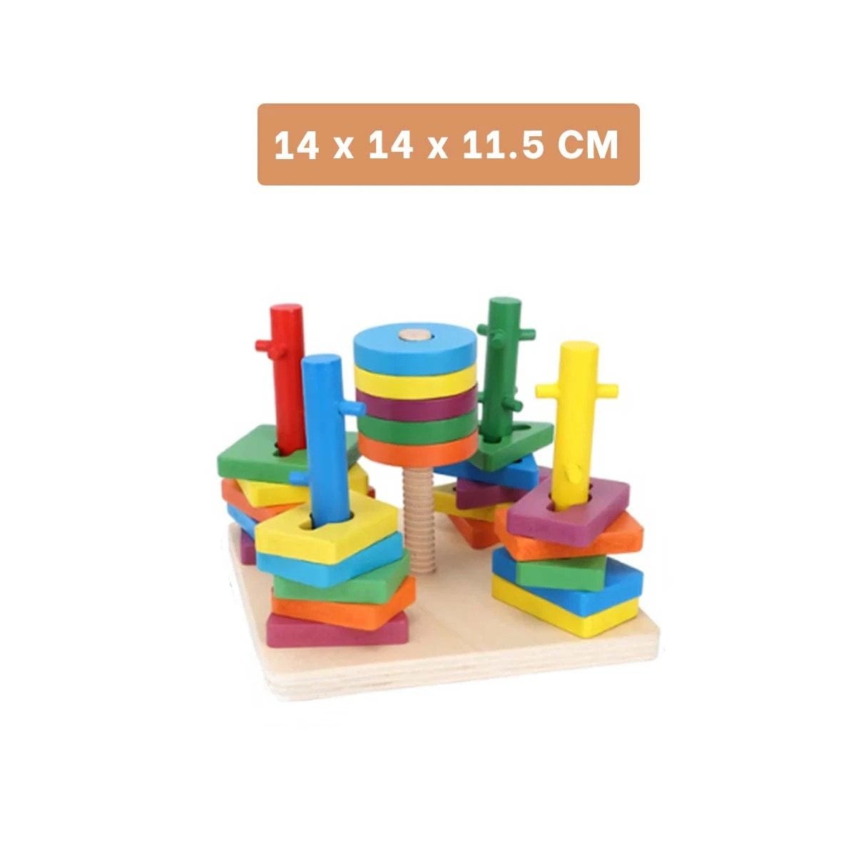 PACK6 ENTRETENIMIENTO DE MADERA CON ENCAJE MULTICOLOR PARA JUEGO EN HOGAR - 4