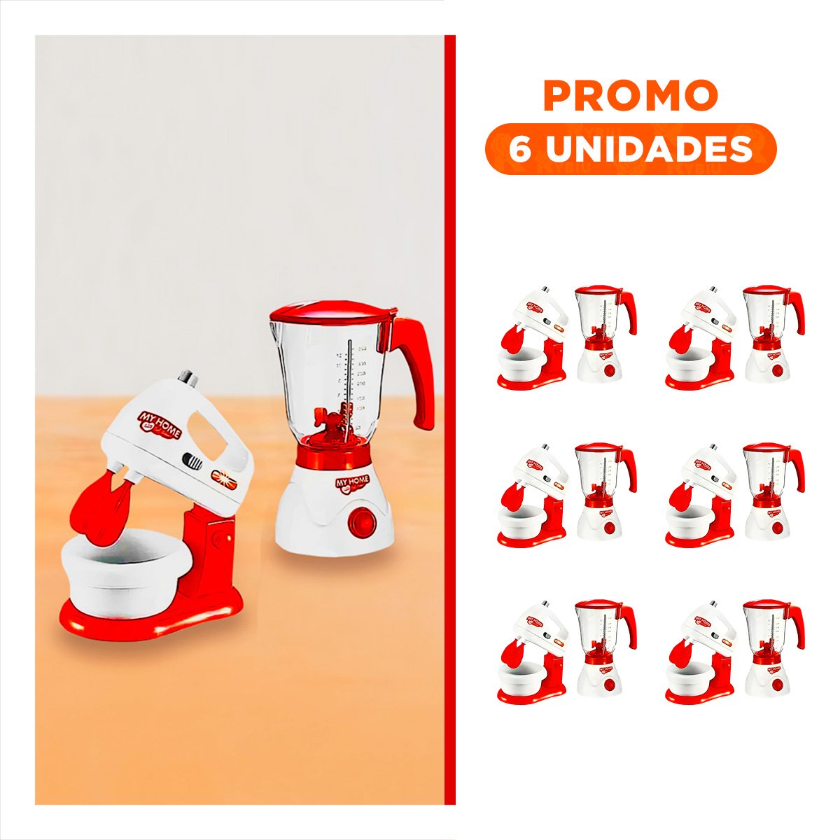 PACK6 DISENO LICUADORA Y BATIDORA DE COCINA PARA JUEGO CREATIVO EN CASA - 1