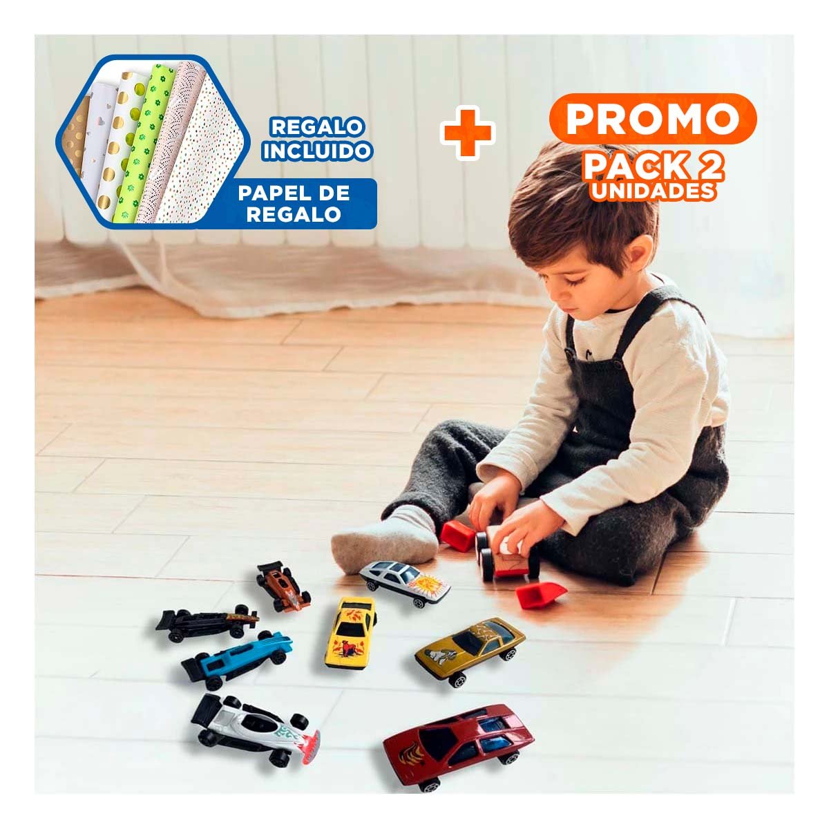 PACK2 OPCION DE CARRITOS METAL PARA JUEGO TRADICIONAL Y USO EN CASA YPAPEL REGALO - 1