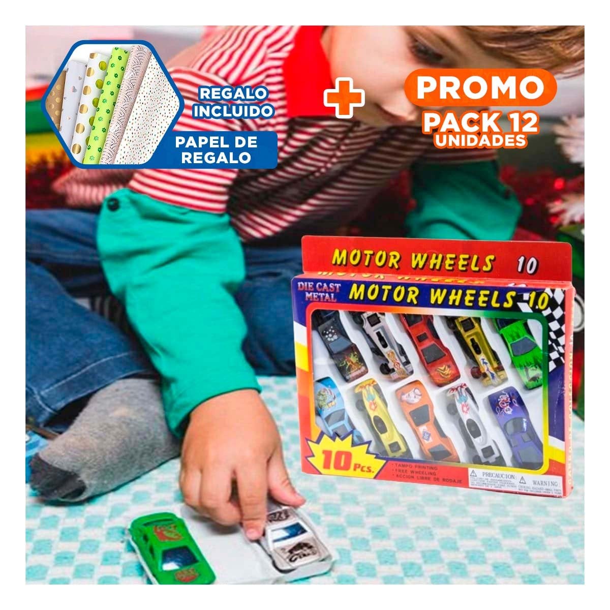 PACK12 SELECCION ESPECIAL CARRITOS DE METAL PARA JUEGO CREATIVO EN CASA YPAPEL REGALO - 1