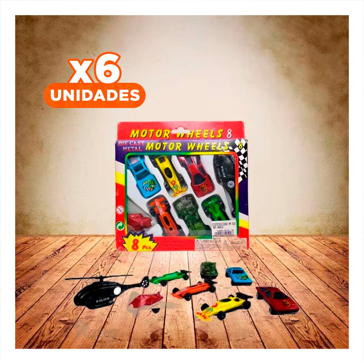 PACK6 FORMATO CLASICO DE CARRITOS METAL PARA COLECCION Y USO DIARIO HOGAR YREGALO STICKER - 1