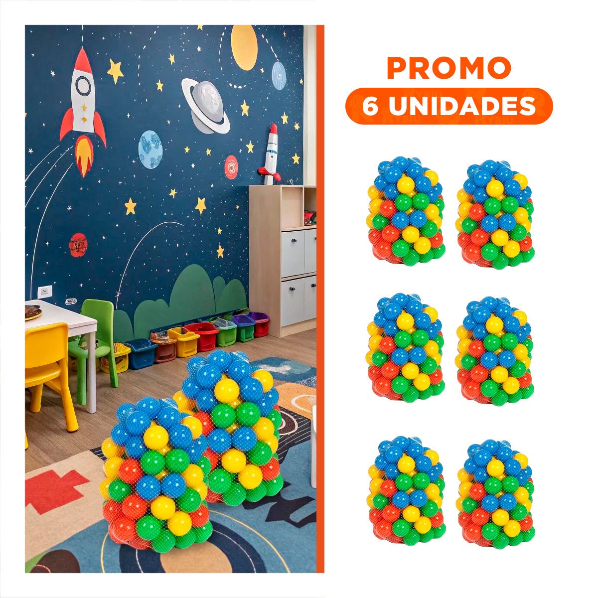 PACK6 JUEGO SOCIAL CON PELOTAS PARA CASA PARQUE Y PATIO - 1