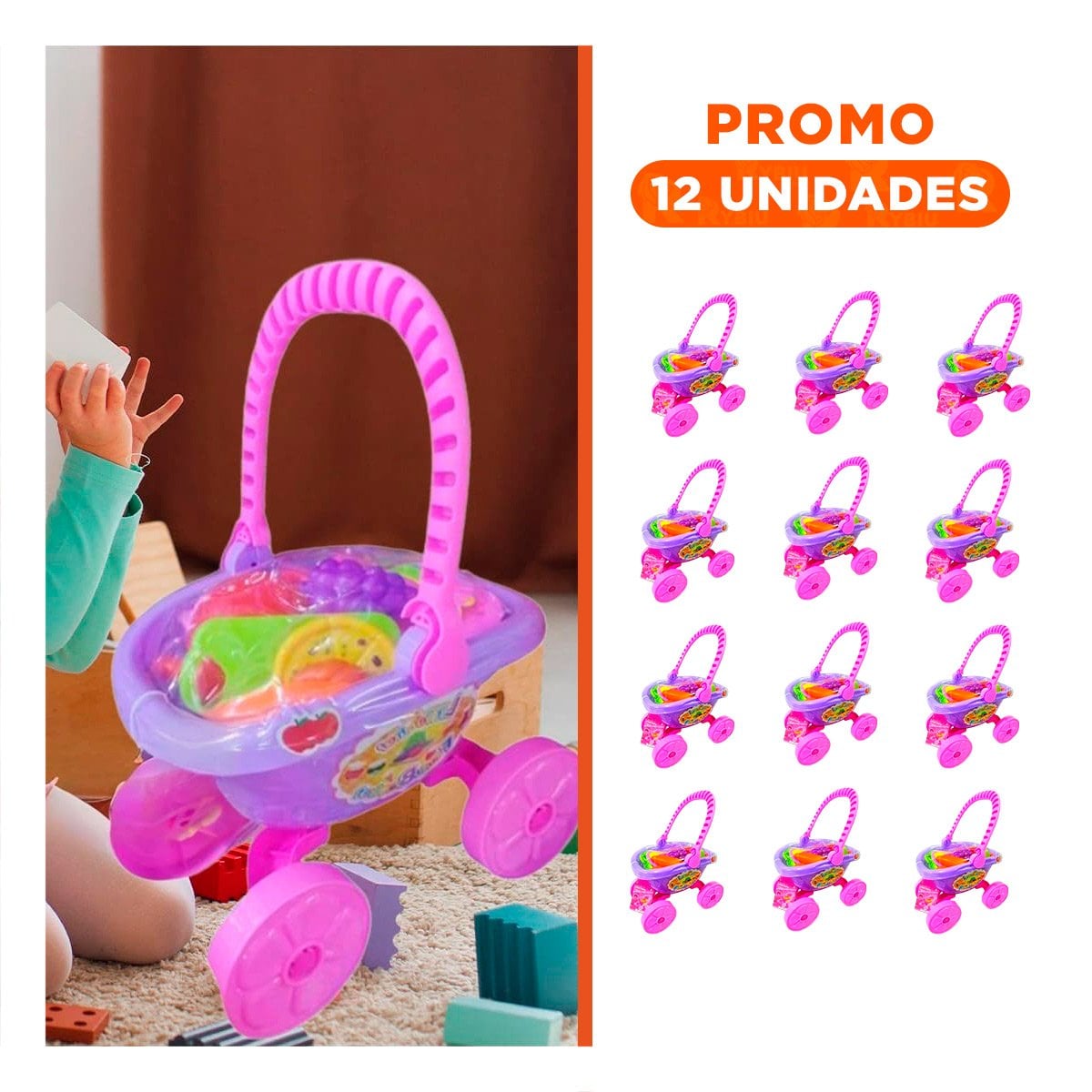 PACK12 AUXILIAR MOVIL CANASTA DE VERDURAS PARA COCINA Y HOGAR CON RUEDAS UTIL YREGALO STICKER - 1