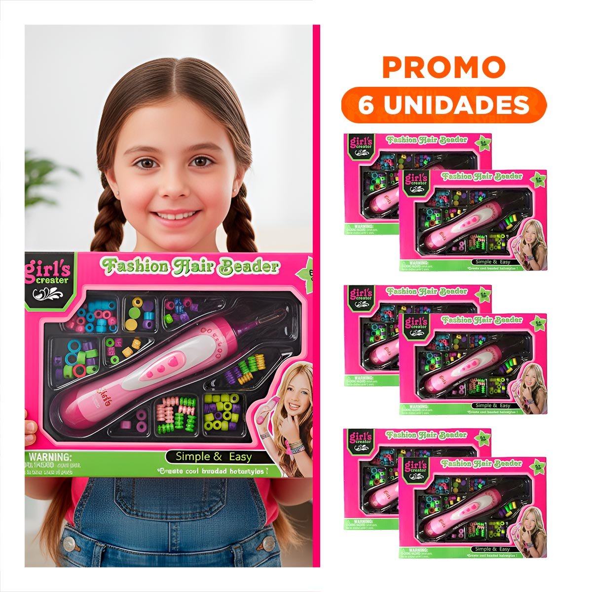 PACK6 COMBO ARTISTICO DE JUEGO CAPILAR CON PIEZAS DECORATIVAS - 1