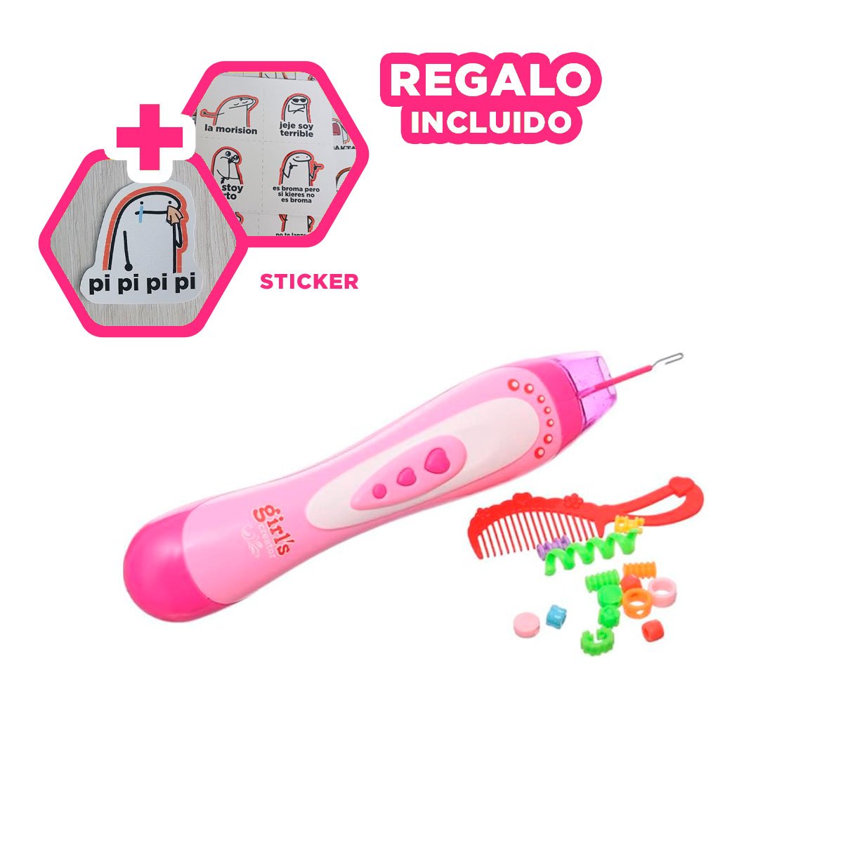 PACK CREATIVO PARA JUEGO DE ESTILO Y DECORACION CAPILAR YREGALO STICKER - 1