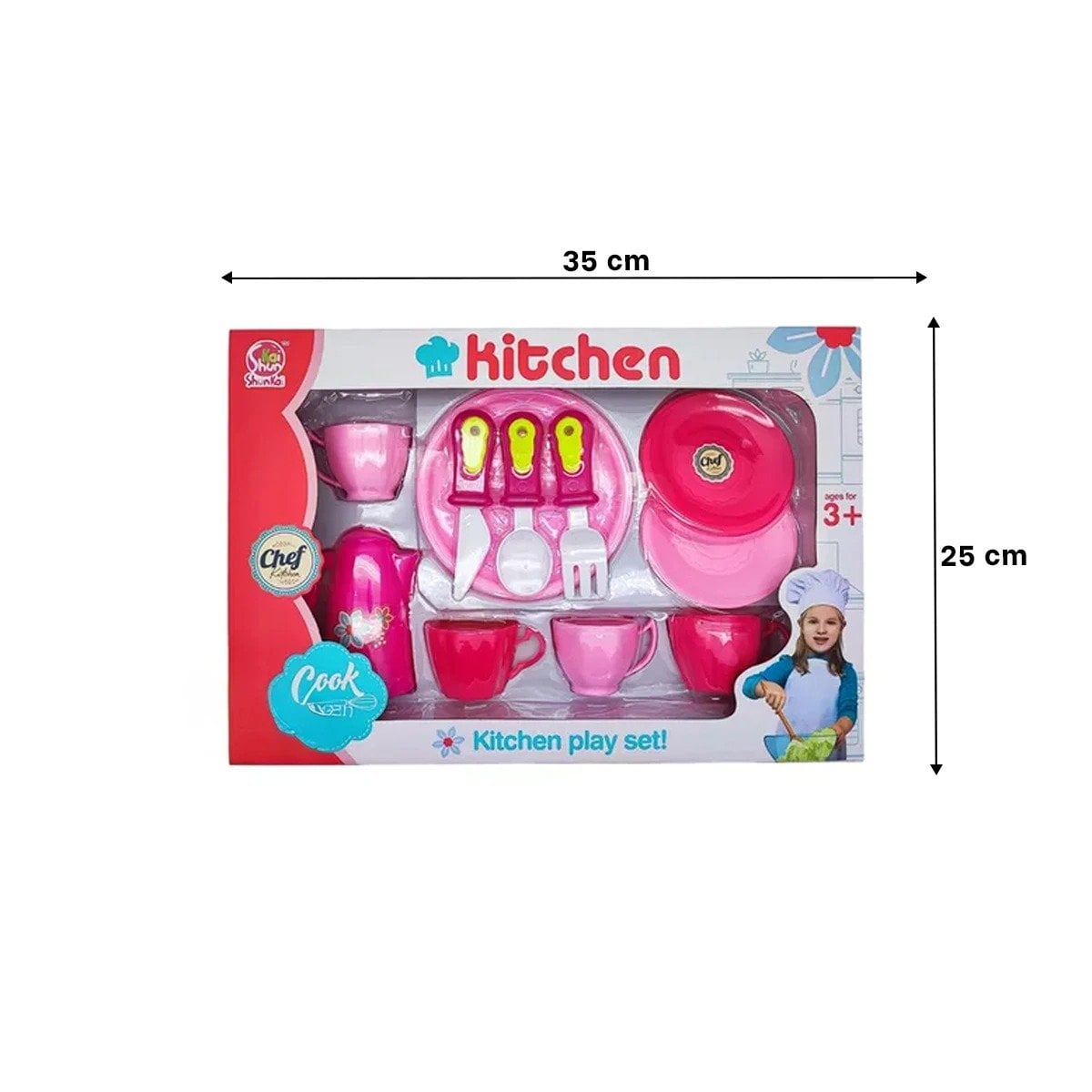 COLECCION HOGAR DE COCINA CON PLATOS Y TAZAS ROSADO PARA MESA FUNCIONAL YREGALO STICKER - 4