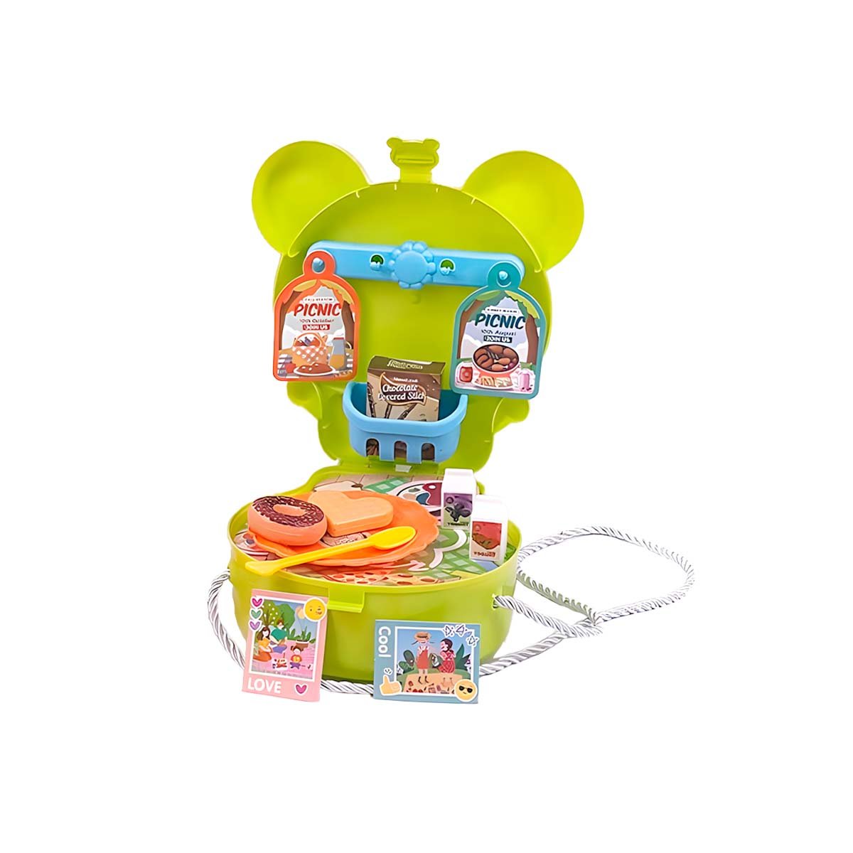 MALETIN OREJITAS PICNIC 24 PZS VERDE PARA JUEGO INFANTIL IMAGINATIVO YLIGAS REGALO - 3