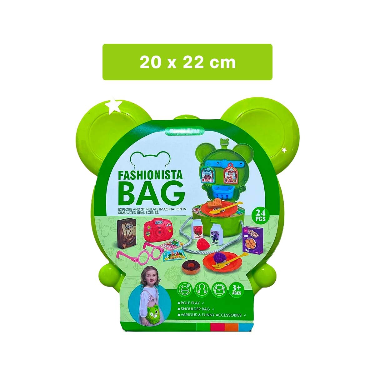 PACK6 ESTUCHE OREJITAS PICNIC 24 PZS VERDE PARA ACTIVIDAD INFANTIL DE PICNIC YPAPEL REGALO - 4