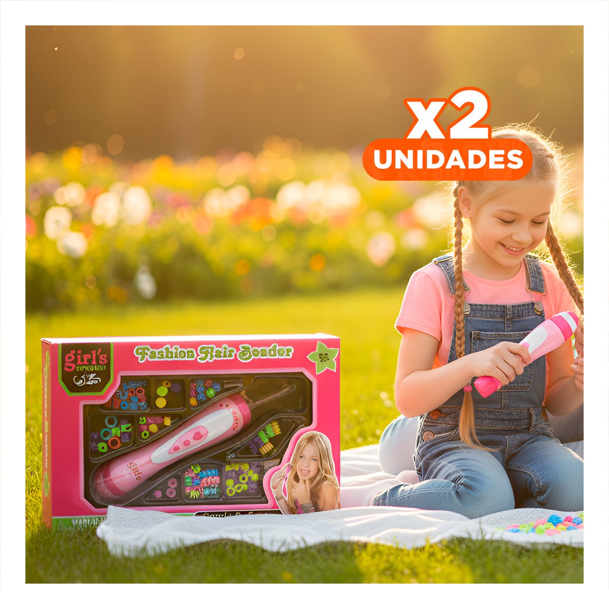 PACK2 ESTUCHE RECREATIVO PARA CREAR PEINADOS CON PIEZAS DECORATIVAS YREGALO STICKER - 1