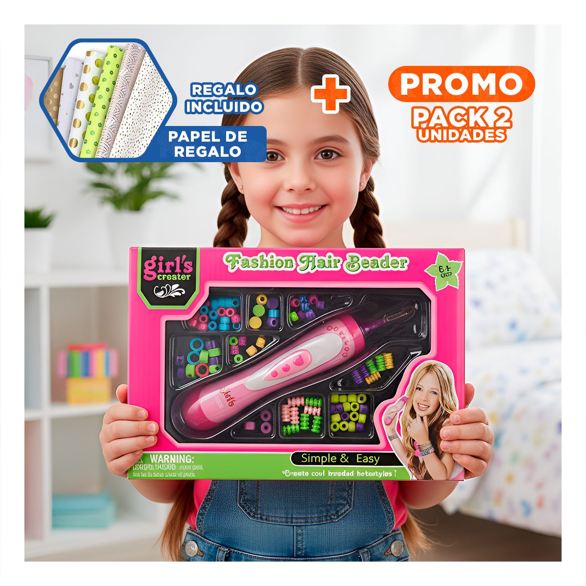 PACK2 ESTUCHE DE ACCESORIOS PARA DISENO Y ESTILO DE CABELLO YPAPEL REGALO - 1