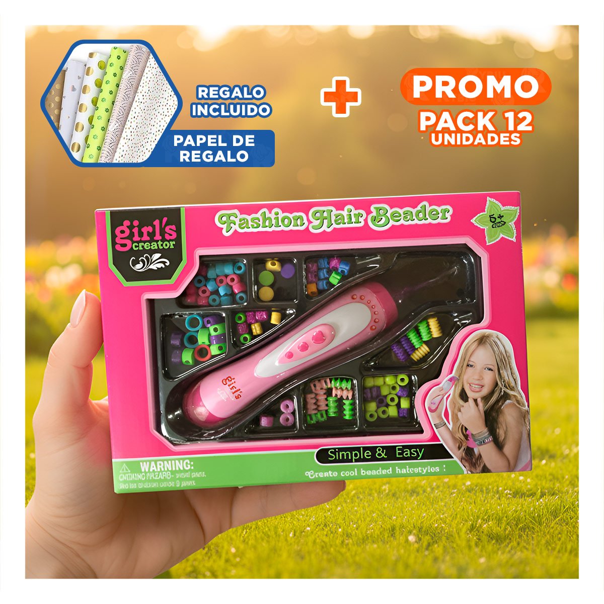PACK12 COLECCION RECREATIVA PARA CREAR ESTILOS DE CABELLO YPAPEL REGALO - 1
