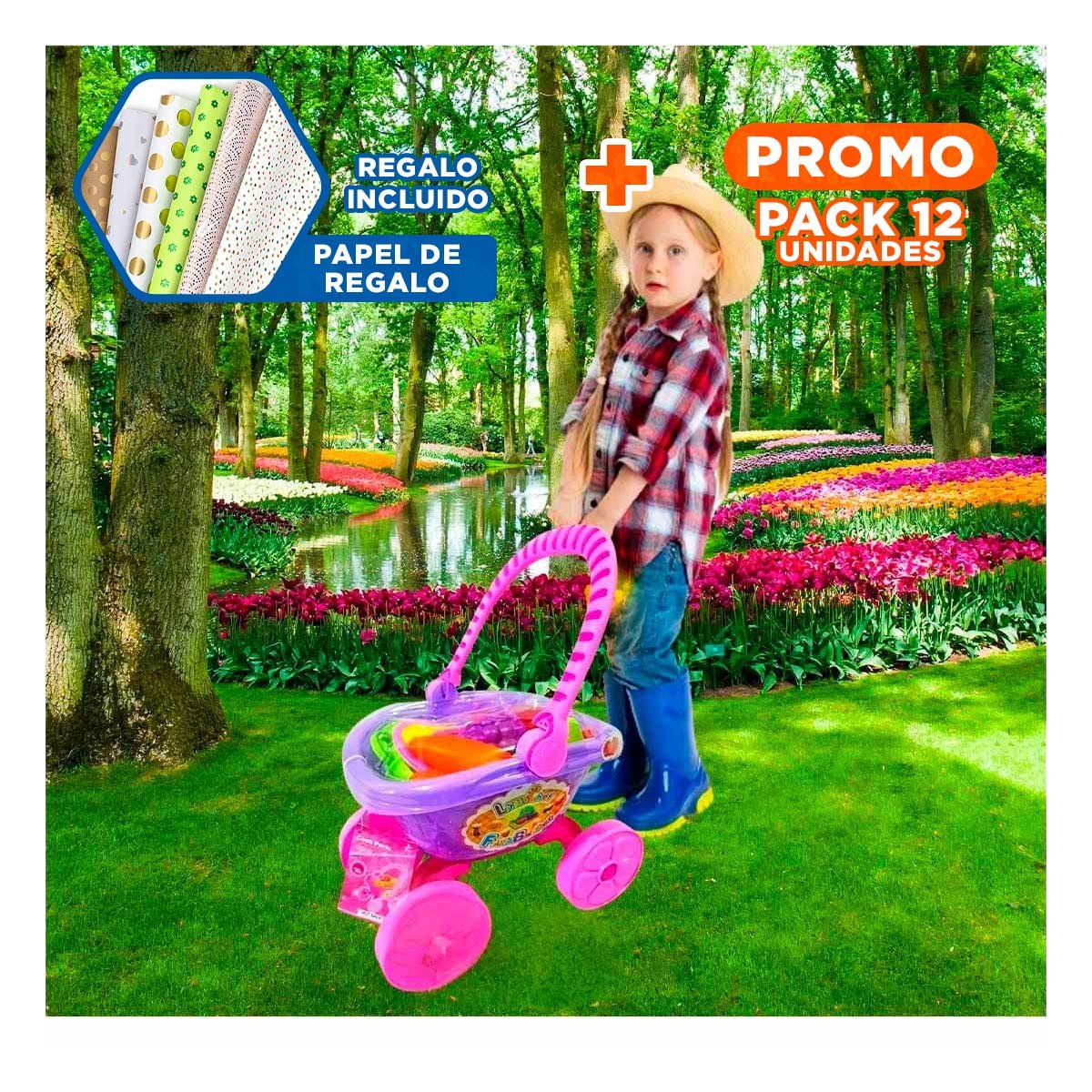 PACK12 SOPORTE MOVIL CANASTA DE VERDURAS PARA COCINA Y HOGAR CON RUEDAS ESTABLE YPAPEL REGALO - 1