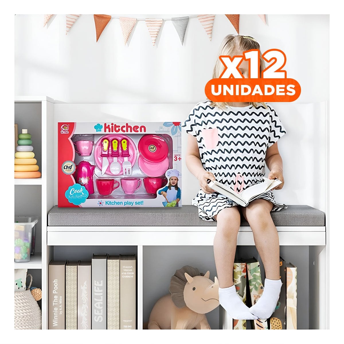 PACK12 ALTERNATIVA HOGAR DE COCINA CON PLATOS Y TAZAS ROSADO PARA MESA ACTUAL - 1