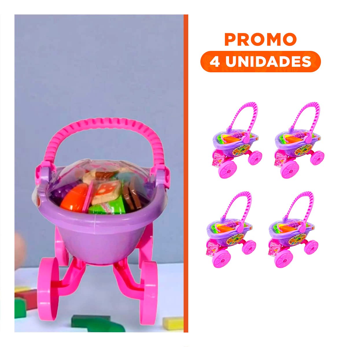 PACK4 ESTRUCTURA MOVIL CANASTA DE VERDURAS PARA COCINA CON RUEDAS RESISTENTE YREGALO STICKER - 1