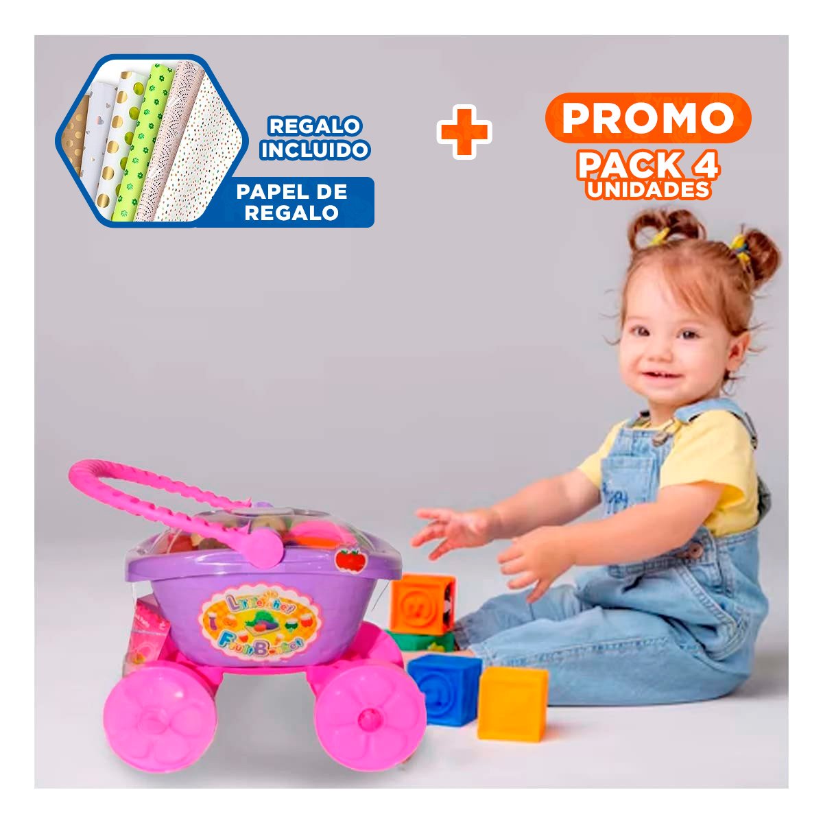 PACK4 SISTEMA MOVIL CANASTA DE VERDURAS PARA COCINA Y HOGAR CON RUEDAS FUNCIONAL YPAPEL REGALO - 1