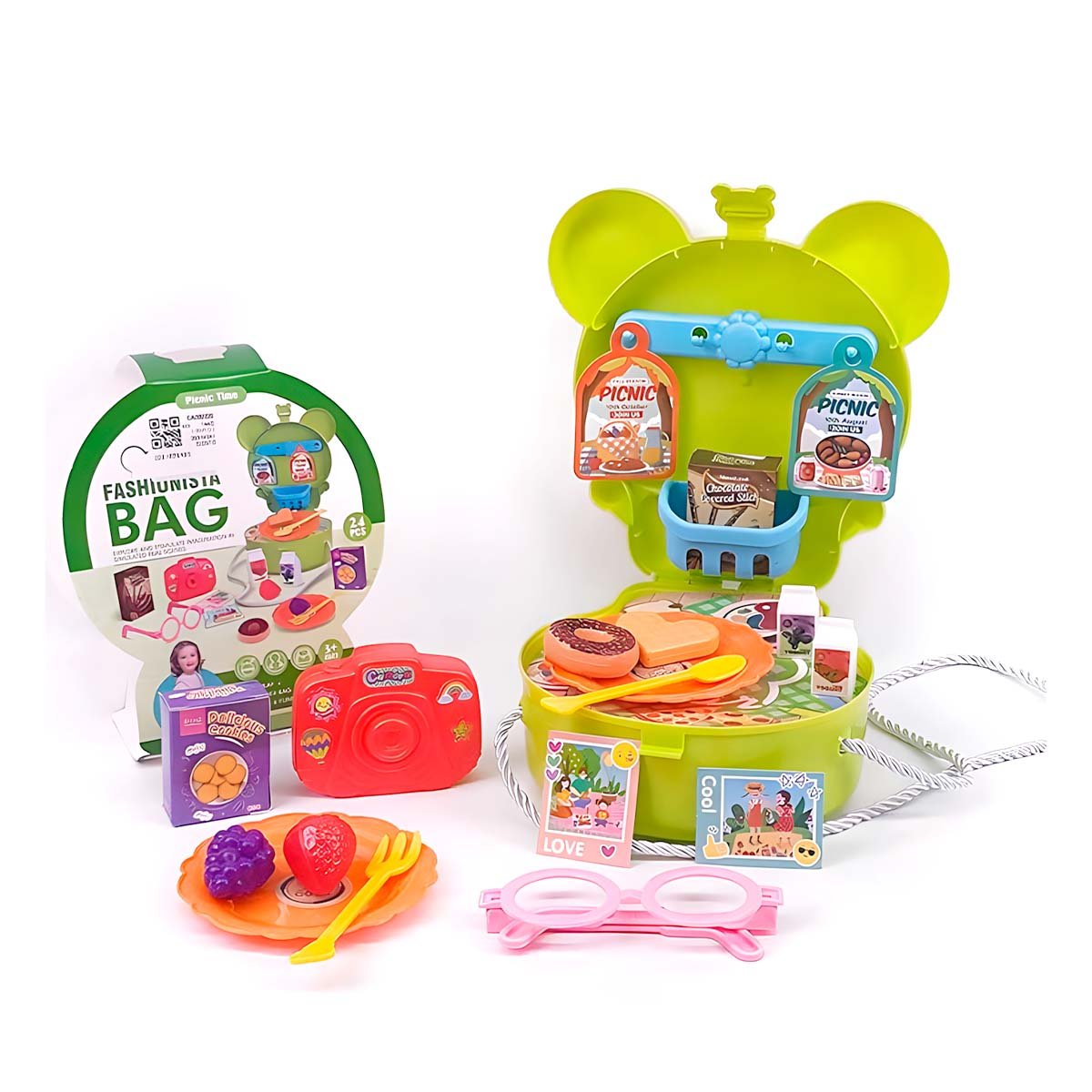 PACK4 SET OREJITAS PICNIC 24 PZS VERDE PARA DIVERSION INFANTIL EN HOGAR YPAPEL REGALO - 3