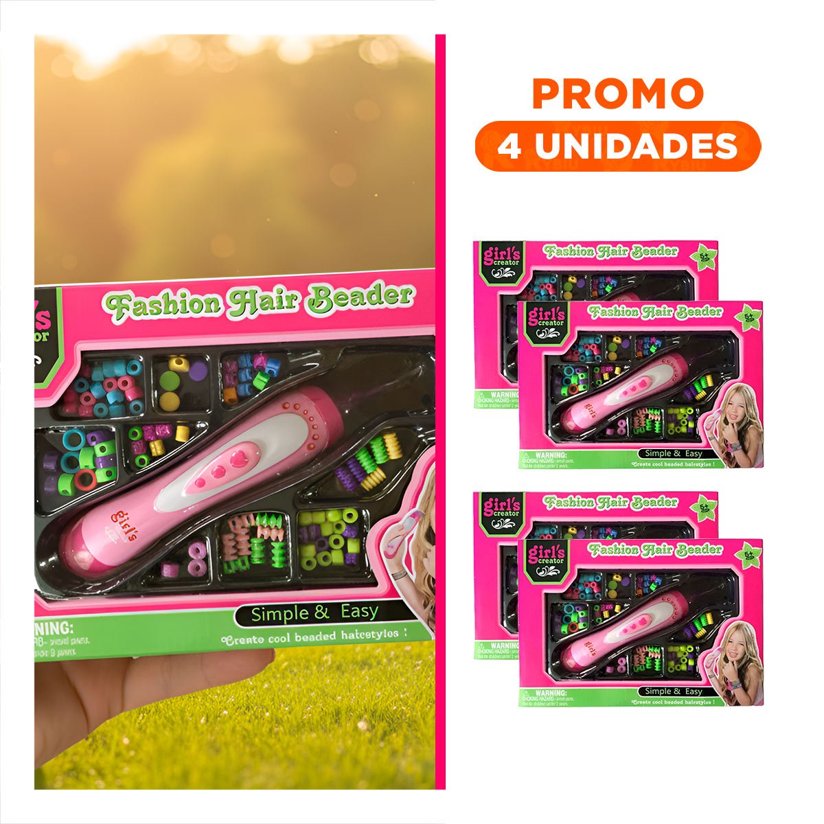 PACK4 COMBO RECREATIVO PARA CREAR PEINADOS PERSONALIZADOS YREGALO STICKER - 1