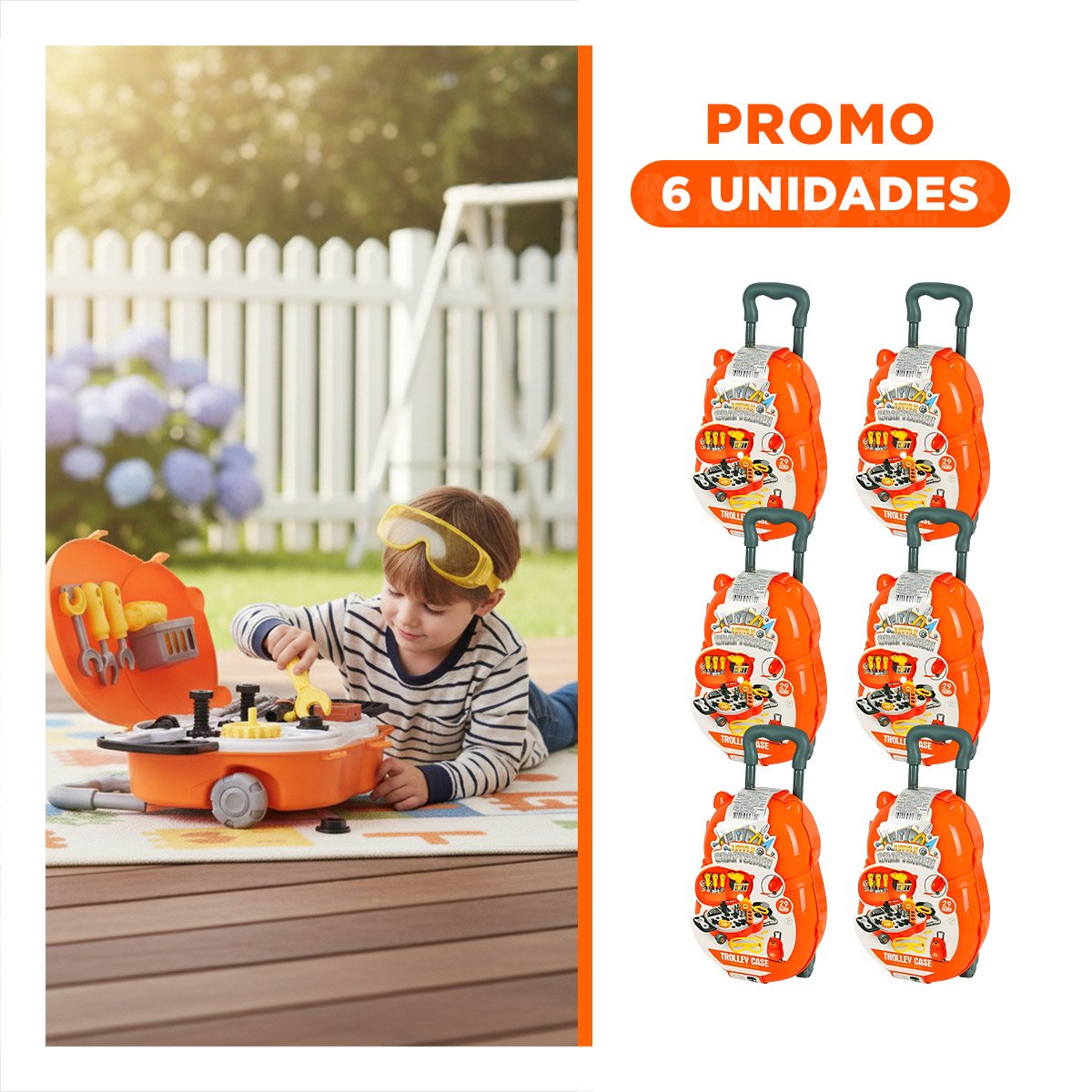 PACK6 VALIJA DIDACTICA DE HERRAMIENTAS DE JUGUETE EDUCATIVO PARA JUEGO CREATIVO EN CASA - 1