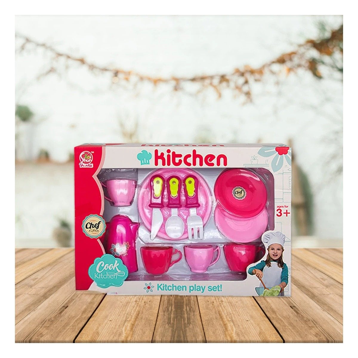 PACK2 DETALLE DE COCINA CON PLATOS Y TAZAS ROSADO PARA HOGAR Y MESA DELICADA YPAPEL REGALO - 5