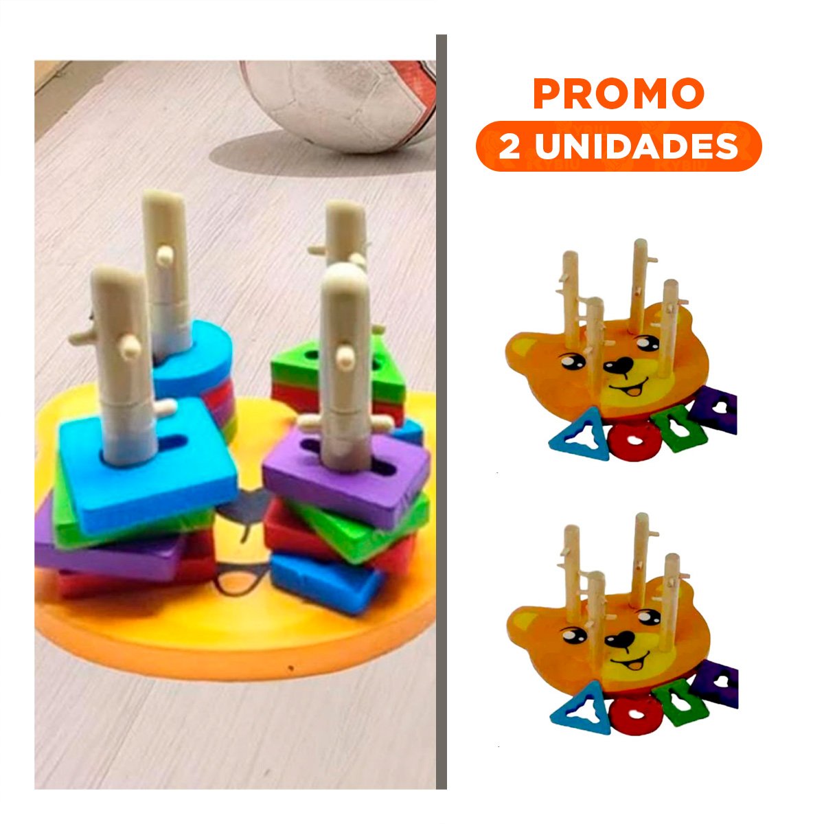PACK2 SET DIDACTICO DE OSO ENCAJE ACTIVIDAD EDUCATIVA - 1