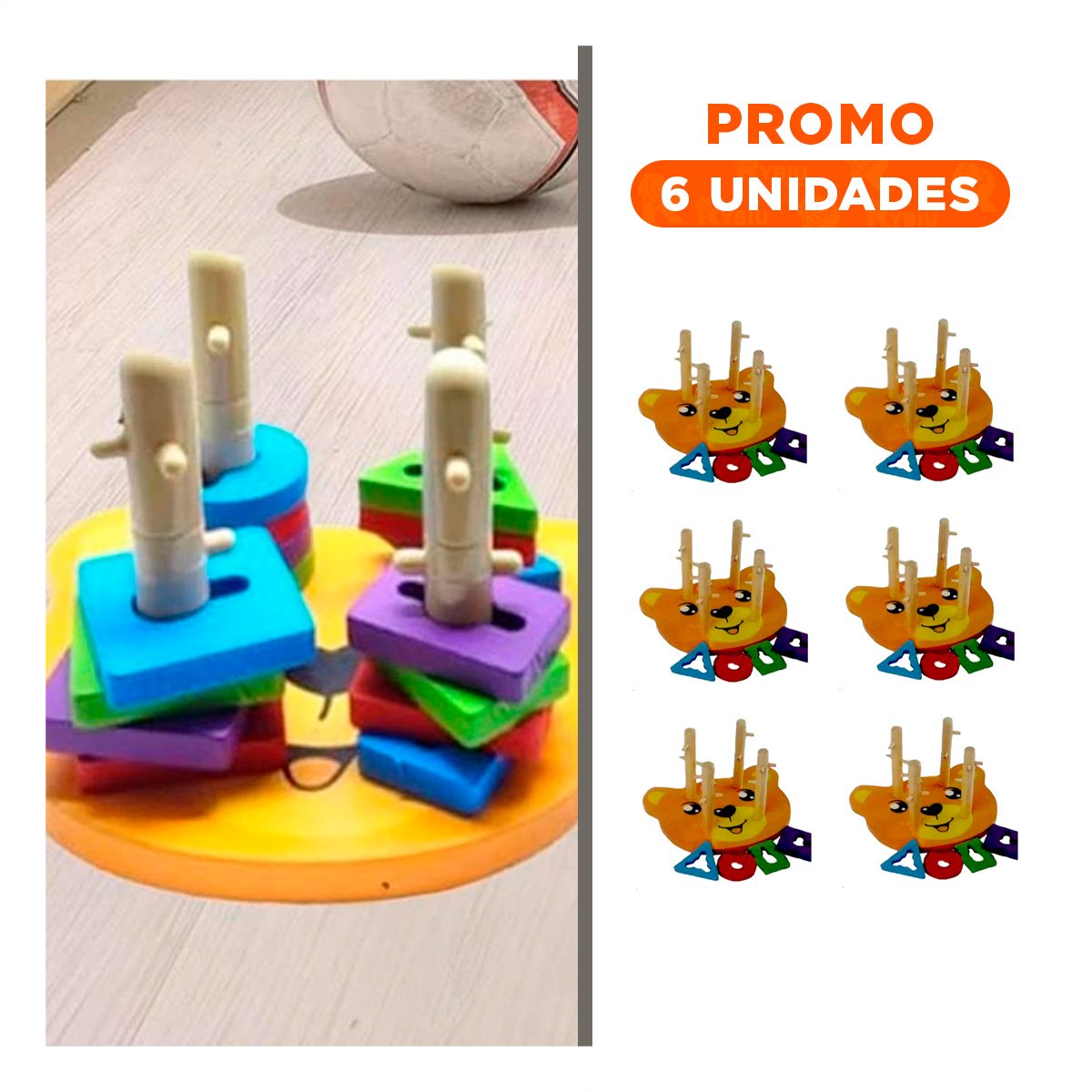 PACK6 PIEZAS DIDACTICAS DE OSO ENCAJE CREATIVO Y EDUCATIVO - 1