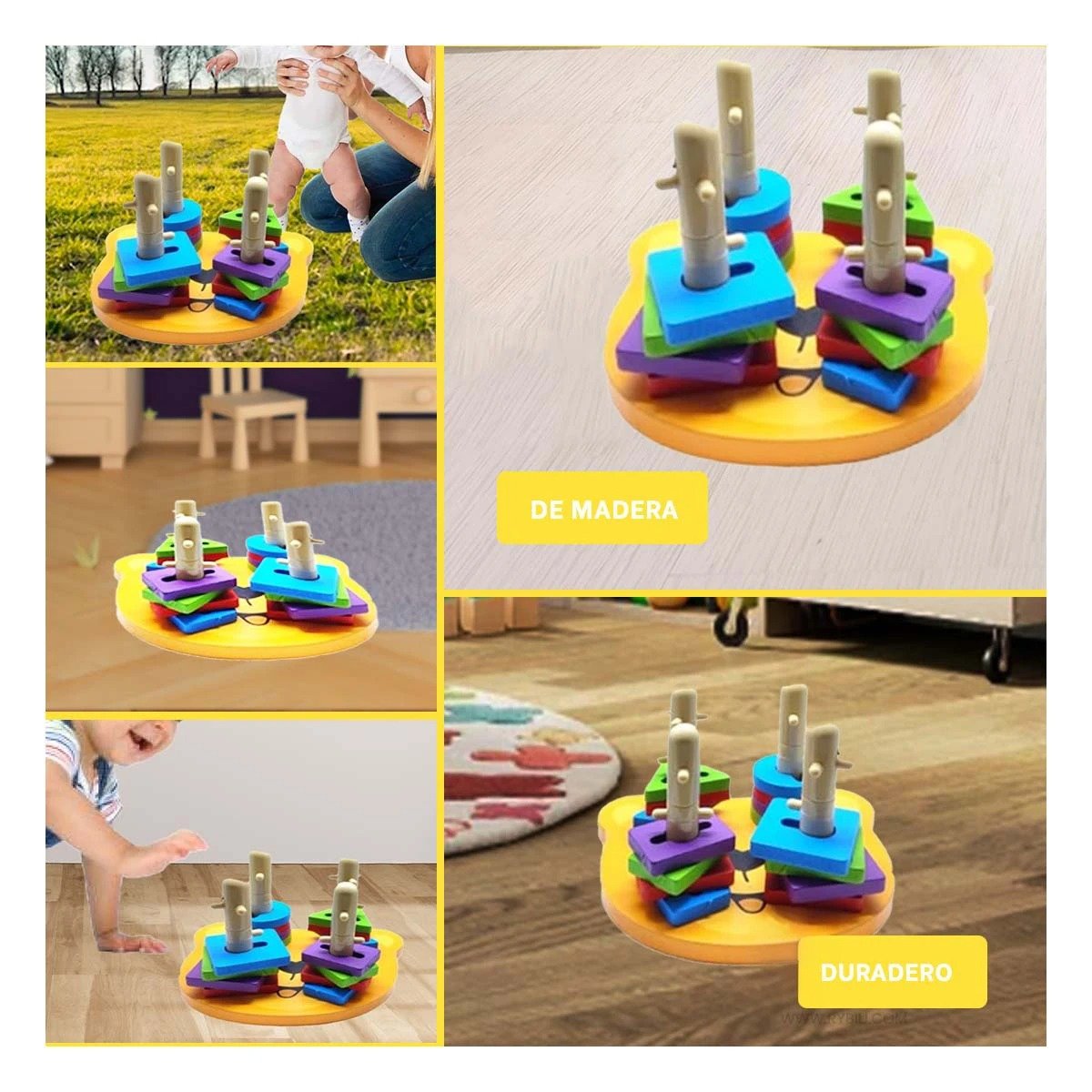 PACK6 PIEZAS EDUCATIVAS DE OSO ENCAJE ACTIVIDAD INTERACTIVA YPAPEL REGALO - 3