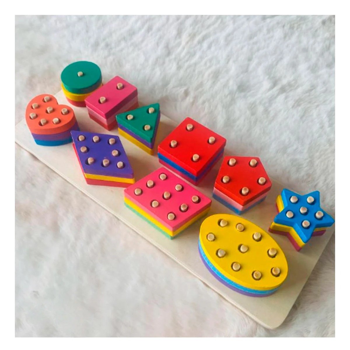 PACK4 SET DE ENCAJE GEOMETRICO Y CAJA CHICA DIDACTICO YREGALO STICKER - 5
