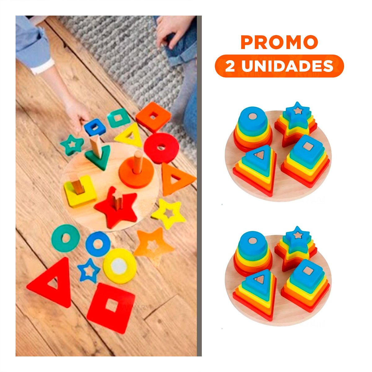 PACK2 PIEZAS EDUCATIVAS DE ENCAJE CIRCULAR CON FIGURAS ACTIVIDAD CREATIVA - 1