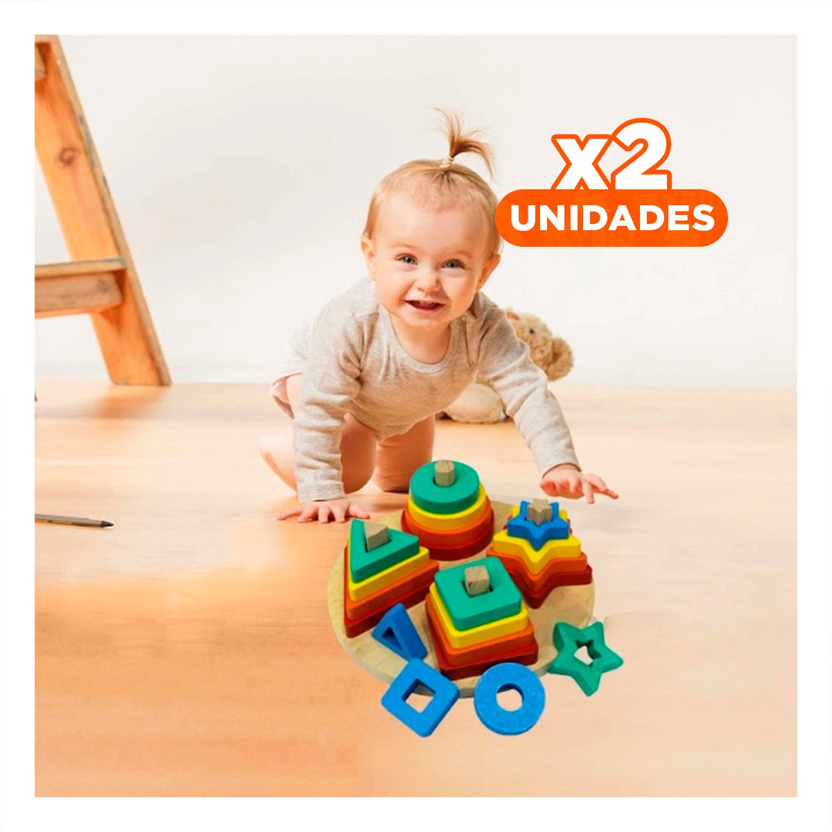 PACK2 ROMPECABEZAS DIDACTICO DE ENCAJE CIRCULAR CON FIGURAS JUEGO EDUCATIVO YREGALO STICKER - 1