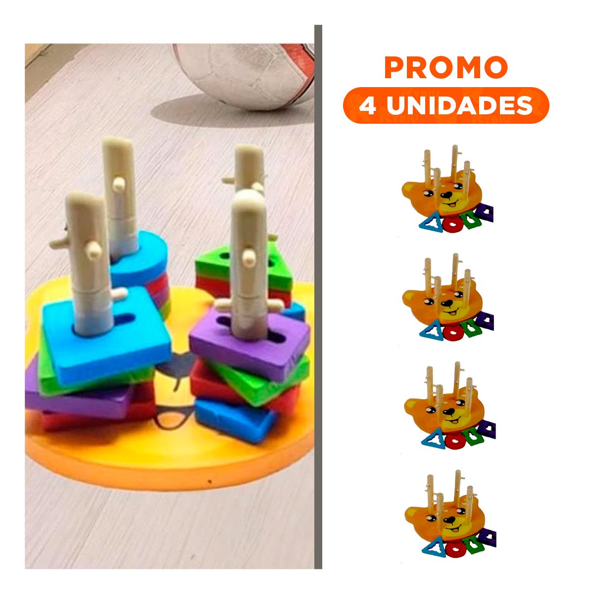PACK4 PIEZAS CREATIVAS DE OSO ENCAJE JUEGO DIDACTICO YREGALO STICKER - 1