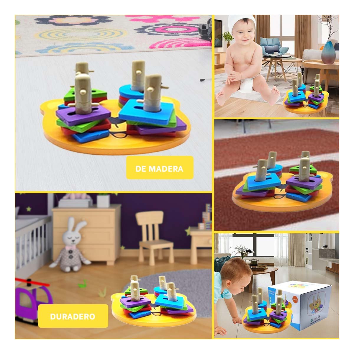 PACK4 PIEZAS CREATIVAS DE OSO ENCAJE JUEGO DIDACTICO YREGALO STICKER - 2