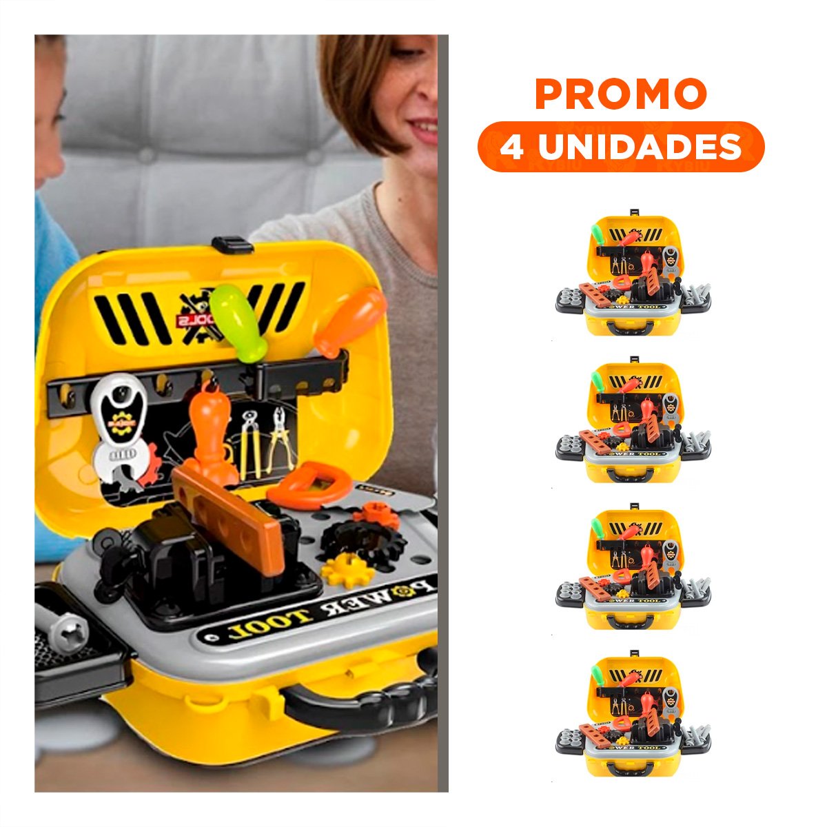 PACK4 KIT DE HERRAMIENTAS EDUCATIVO 2 EN 1 AMARILLO Y CREATIVO YREGALO STICKER - 1