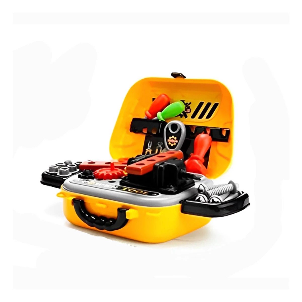 PACK6 MALETA DIDACTICA DE HERRAMIENTAS 2 EN 1 AMARILLO PARA NINOS YREGALO STICKER - 2