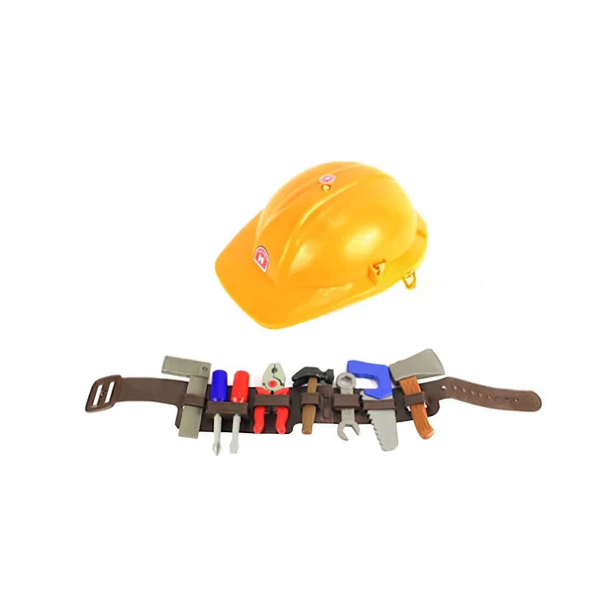 PACK2 EQUIPO DE HERRAMIENTAS INFANTIL CON CINTURON Y CASCO AMARILLO DIVERTIDO YREGALO STICKER - 2