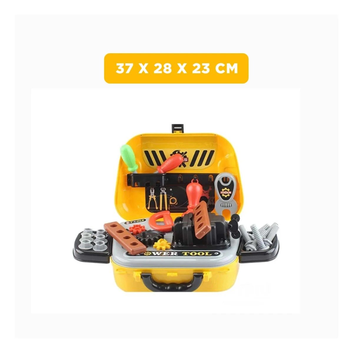 PACK6 MALETA EDUCATIVA DE HERRAMIENTAS 2 EN 1 AMARILLO Y CREATIVA YPAPEL REGALO - 4
