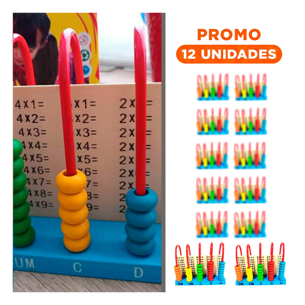 PACK12 JUGUETE VERTICAL DE MADERA EDUCATIVO INTERACTIVO YREGALO STICKER - 1