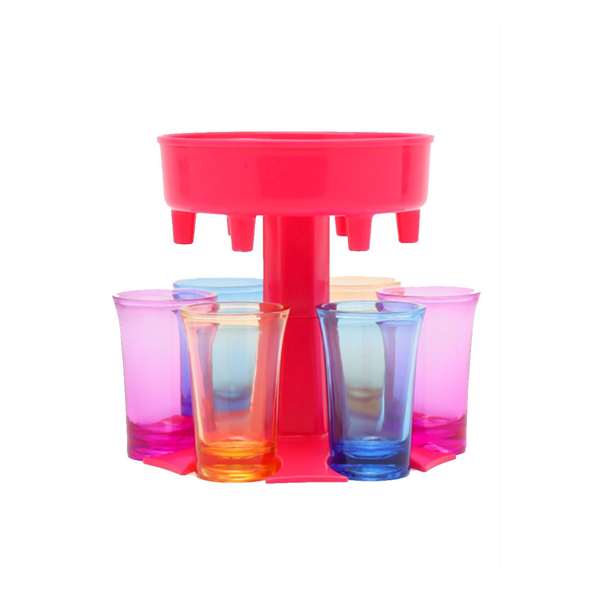 PACK6 BASE DE SERVICIO DE COPAS SHOT ROSADAS PARA USO EN EL HOGAR YREGALO STICKER - 2