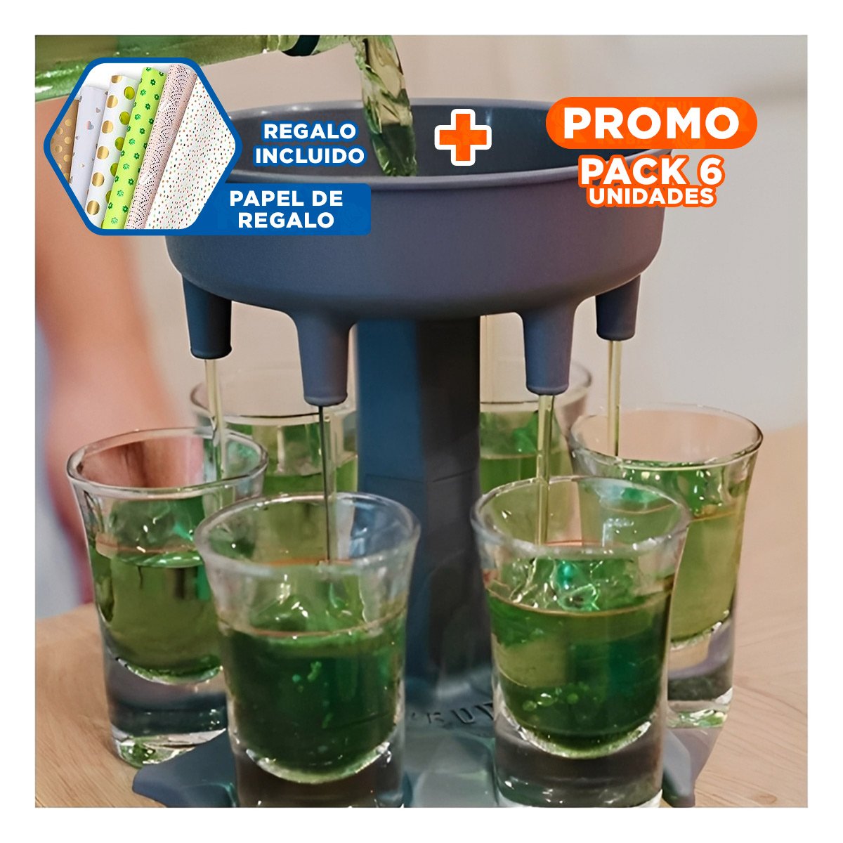 PACK6 ORGANIZADOR FUNCIONAL DE COPAS SHOT PARA MOMENTOS DE DIVERSION YPAPEL REGALO - 1