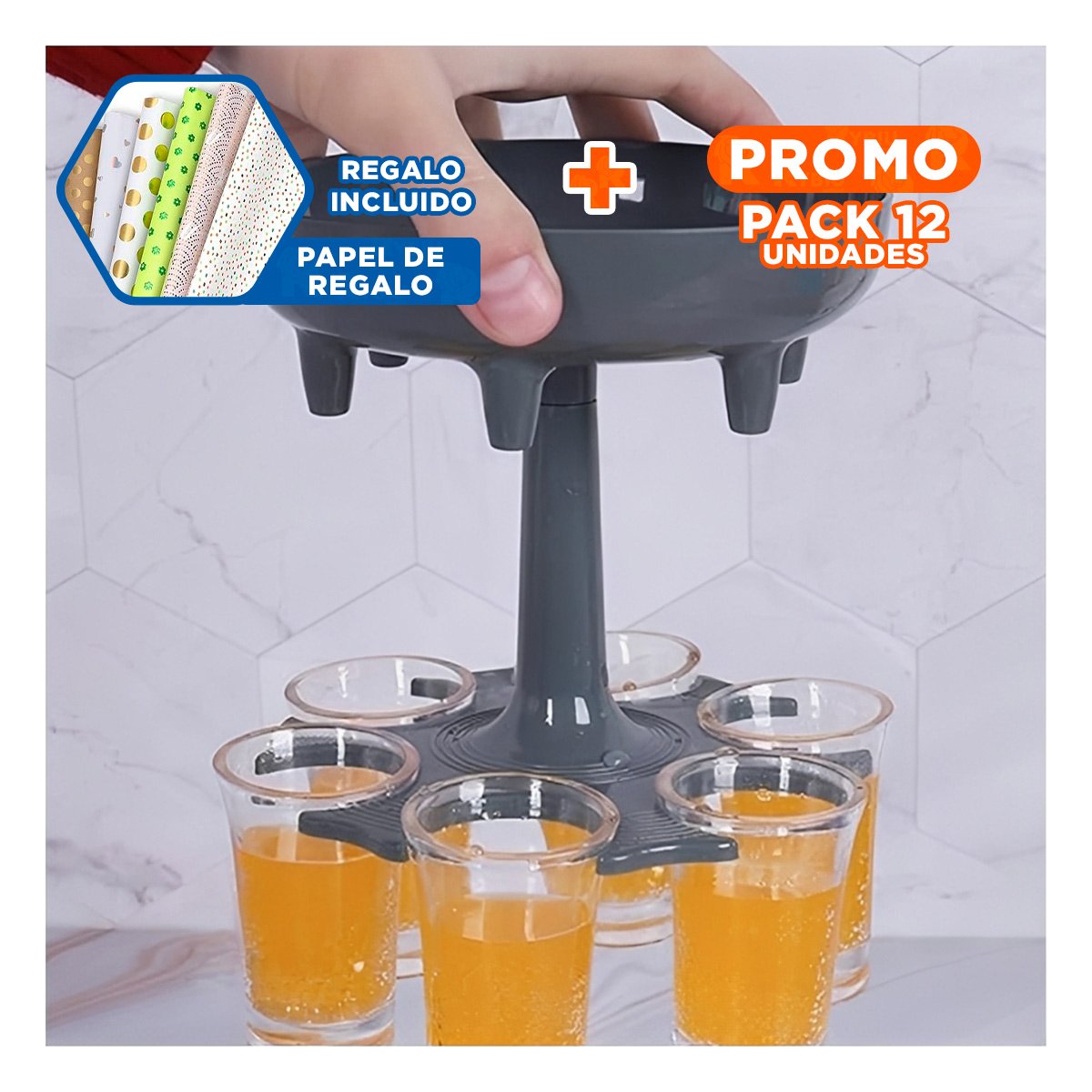 PACK12 BASE DE COPAS SHOT PARA USO SOCIAL Y REUNIONES YPAPEL REGALO - 1