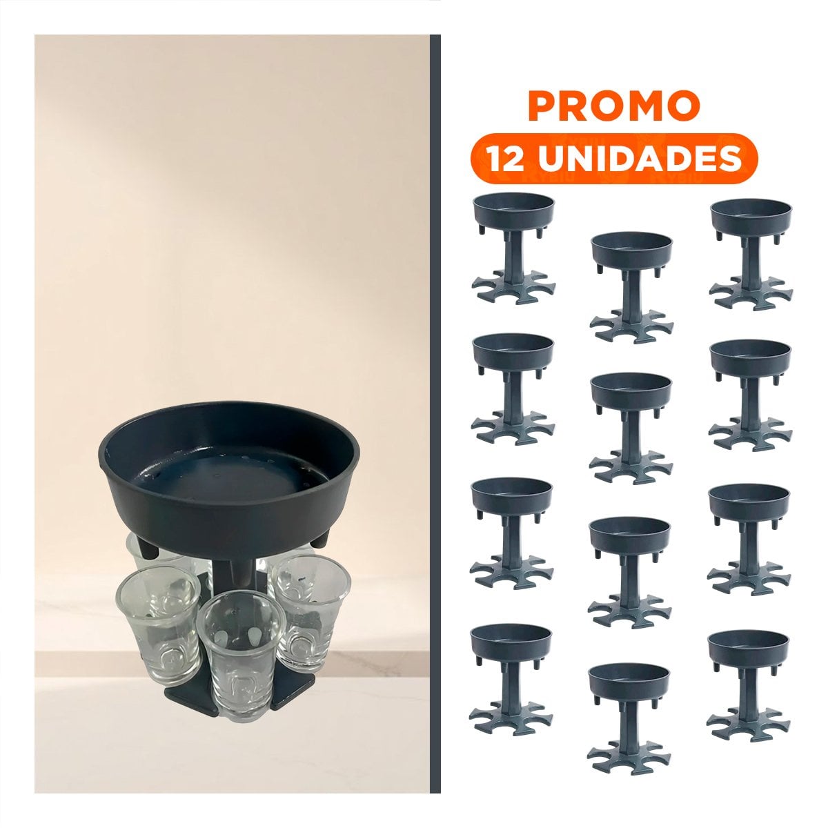 PACK12 SISTEMA DE SERVICIO DE COPAS SHOT PARA ENCUENTROS EN CASA YREGALO STICKER - 1