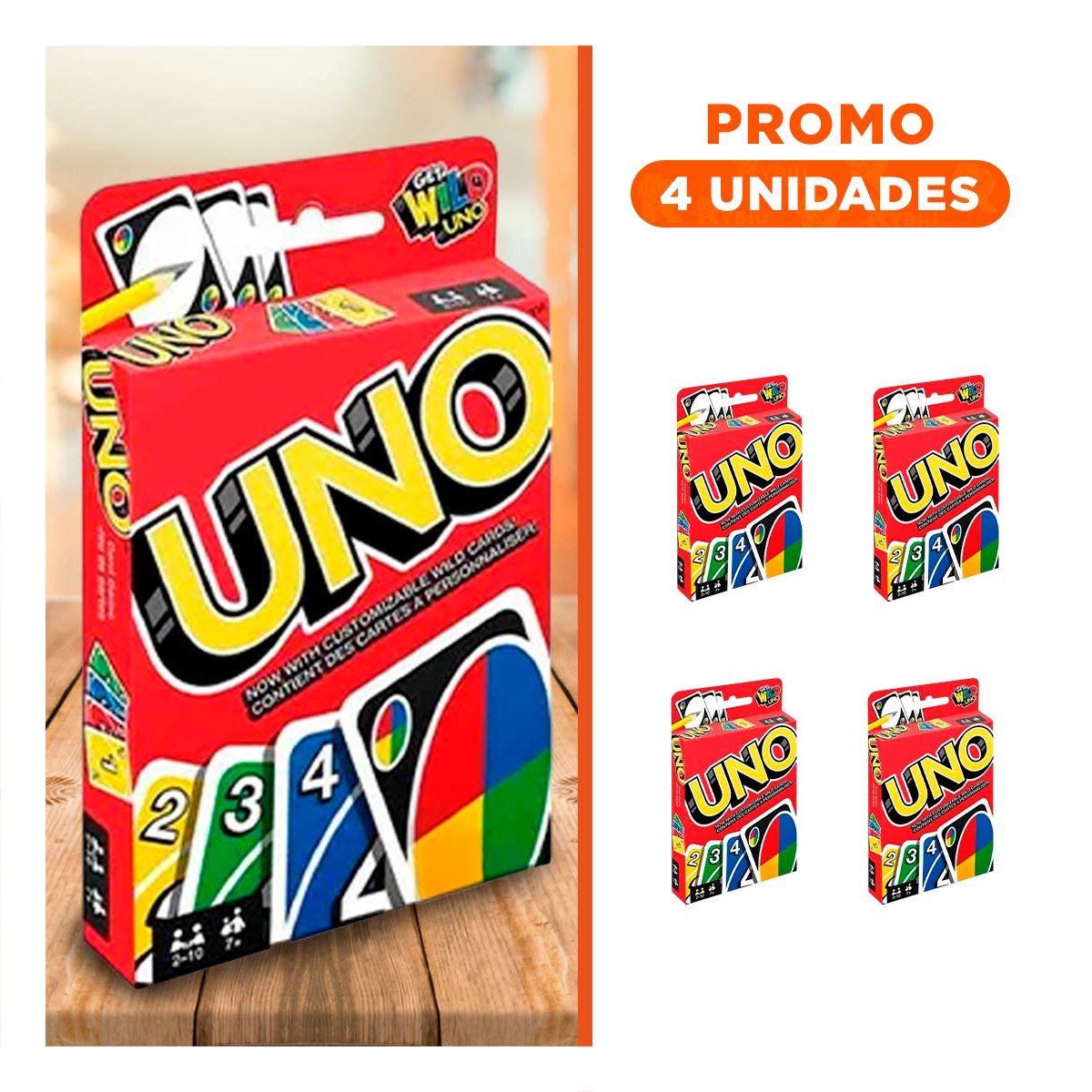 PACK4 TARJETAS UNO PARA REUNIONES SOCIALES Y ENTRETENIMIENTO YREGALO STICKER - 1