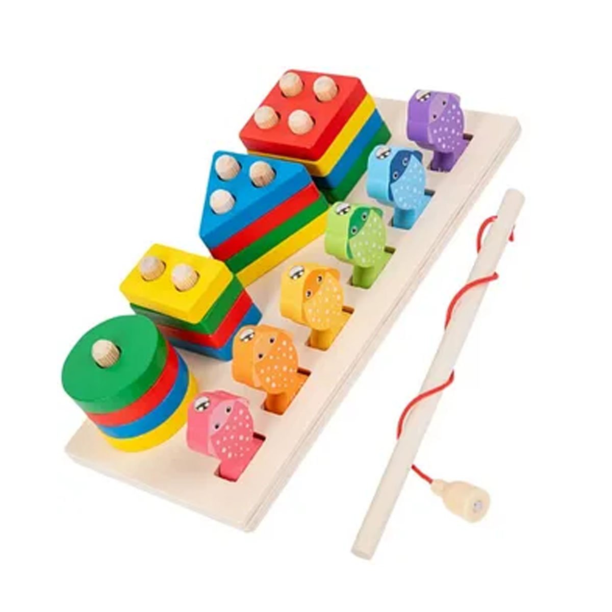 PACK6 ENSAMBLE GEOMETRICO Y PECES EDUCATIVO COLORIDO YREGALO STICKER - 2