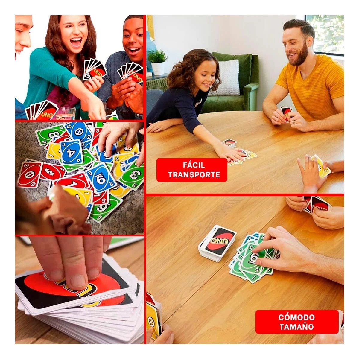 PACK6 TARJETAS UNO JUEGO DE CARTAS PARA AMIGOS Y FAMILIA YPAPEL REGALO - 3