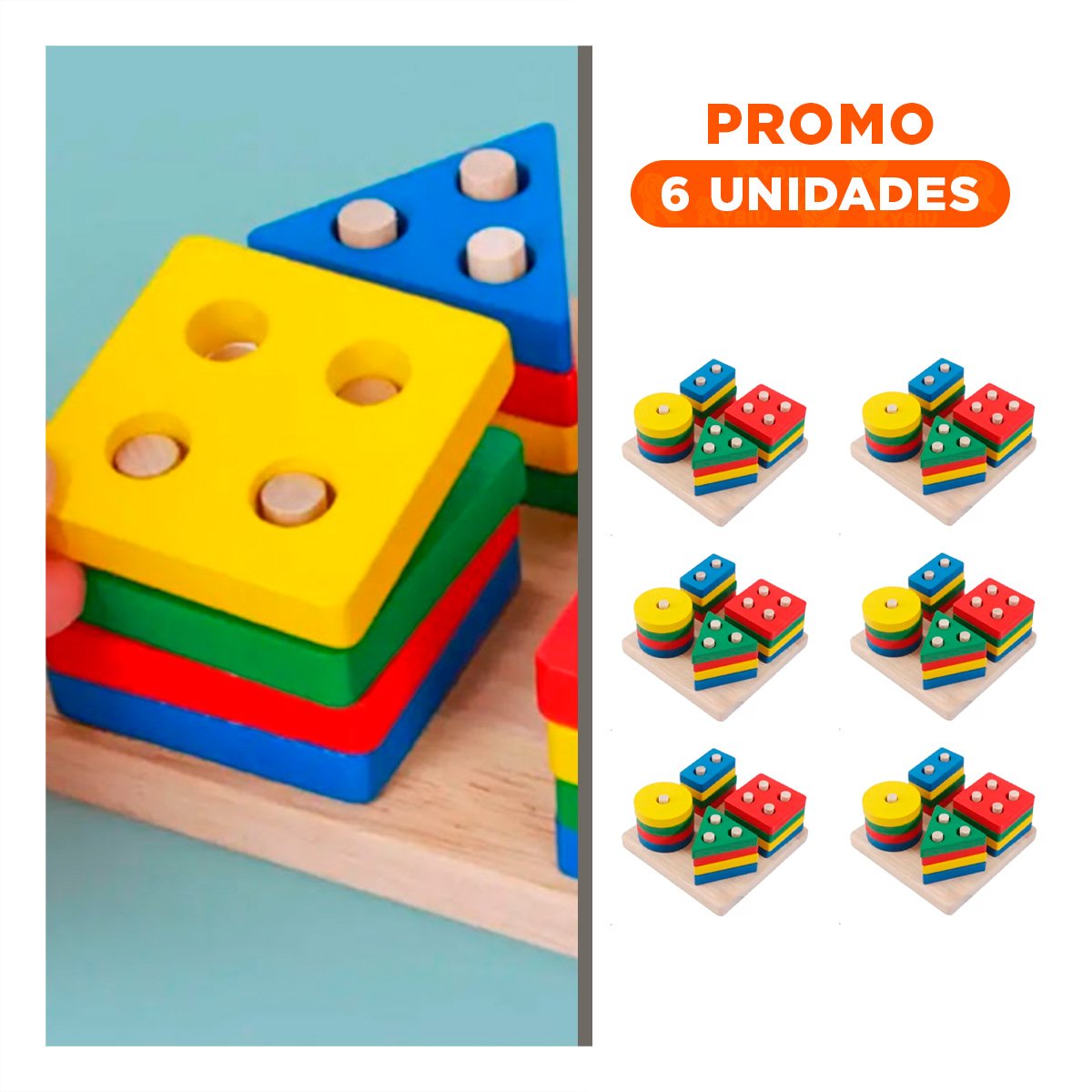 PACK6 PLANTADO CREATIVO DE 4 FIGURAS MULTICOLOR EDUCATIVO - 1