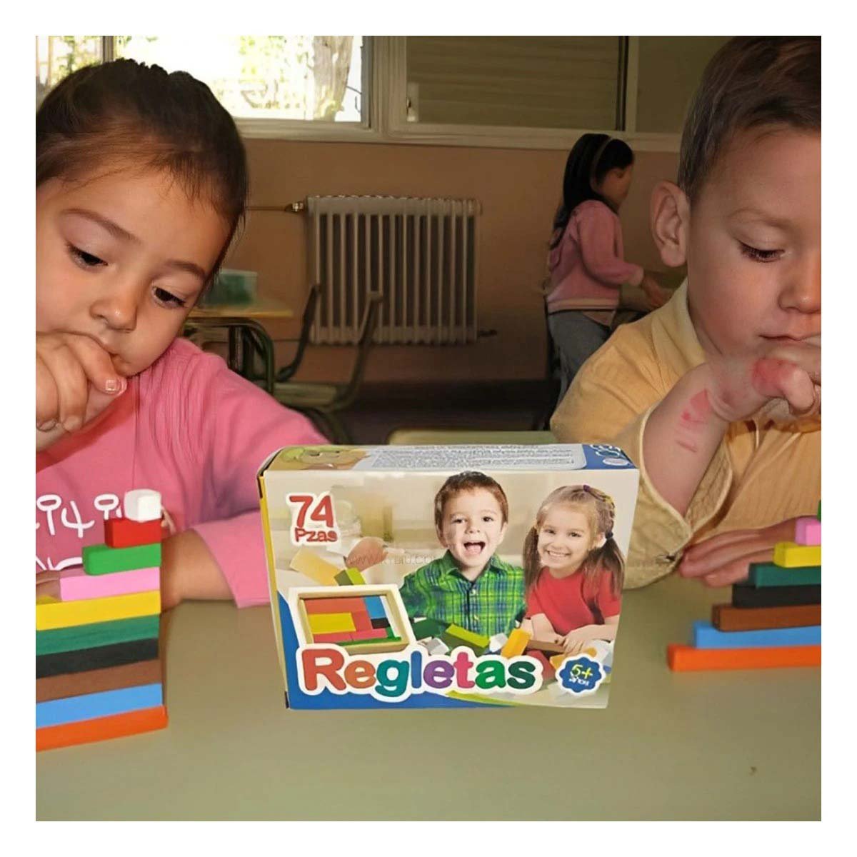 PACK12 PIEZAS MULTICOLOR DE REGLETAS CON 74 PIEZAS CREATIVAS - 2