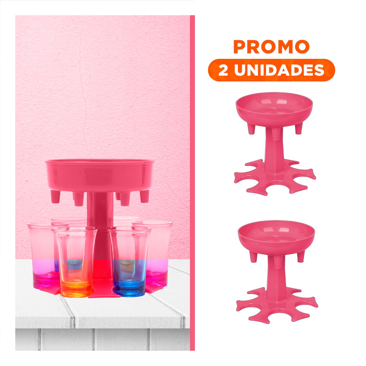 PACK2 BASE SOCIAL DE COPAS SHOT ROSADAS PARA MOMENTOS COMPARTIDOS - 1