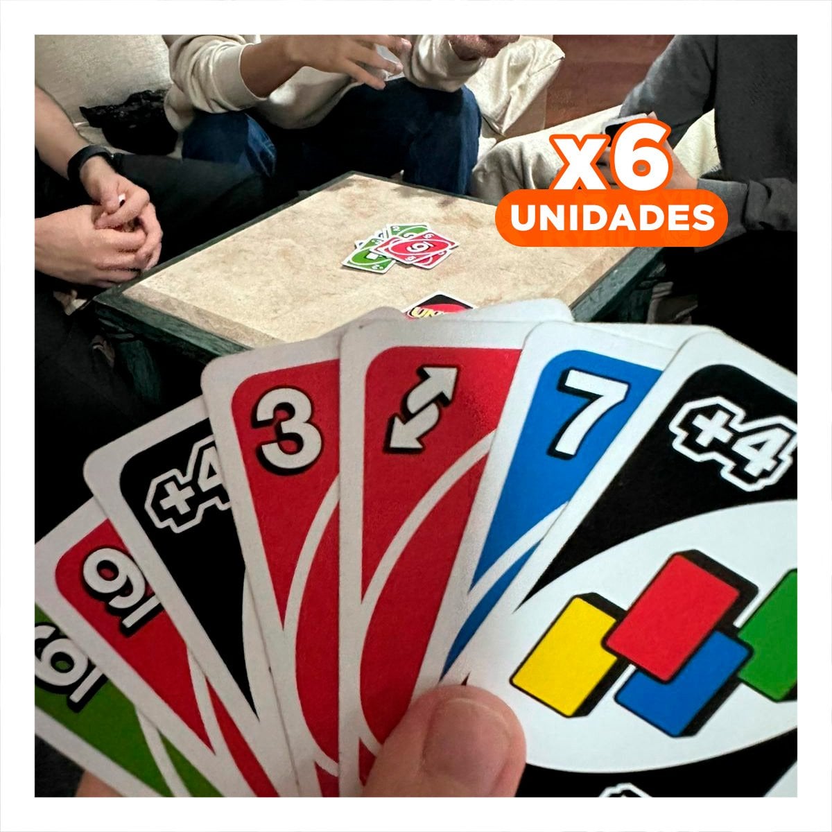 PACK6 CARTONES UNO PARA JUEGOS DE MESA Y DIVERSION FAMILIAR YREGALO STICKER - 1