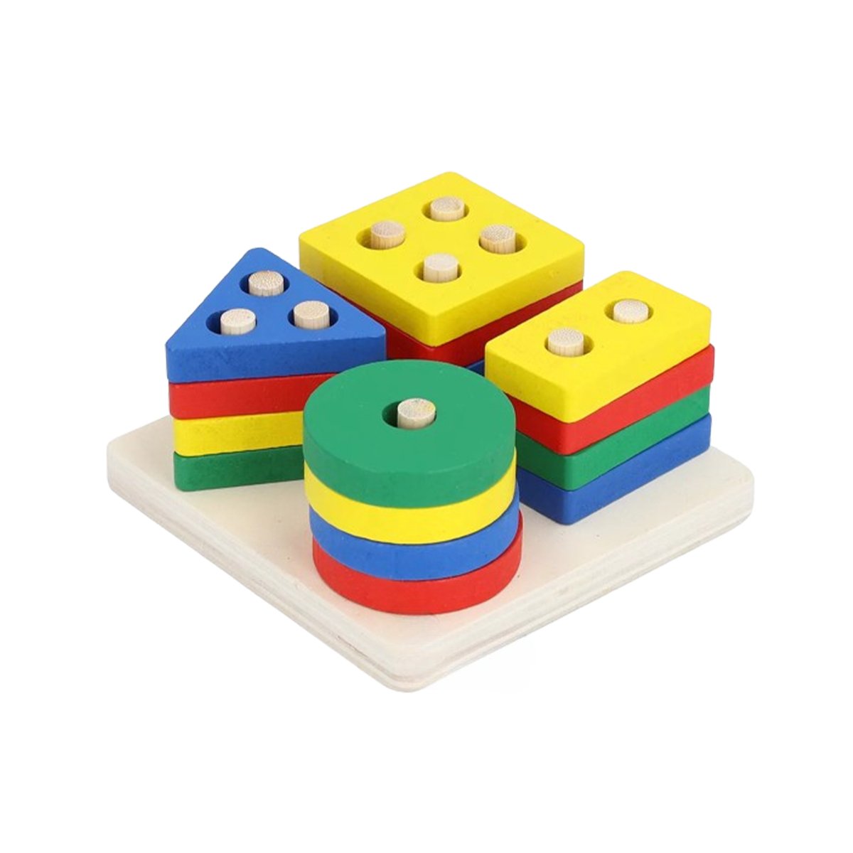 PACK4 JUGUETE DE ENCAJE EDUCATIVO INFANTIL DE 4 FIGURAS MULTICOLOR CREATIVO YPAPEL REGALO - 3