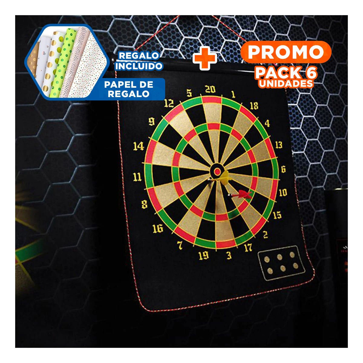 PACK6 BLANCO DE DARDOS CON TELA PARA USO DIARIO EN EL HOGAR YPAPEL REGALO - 1