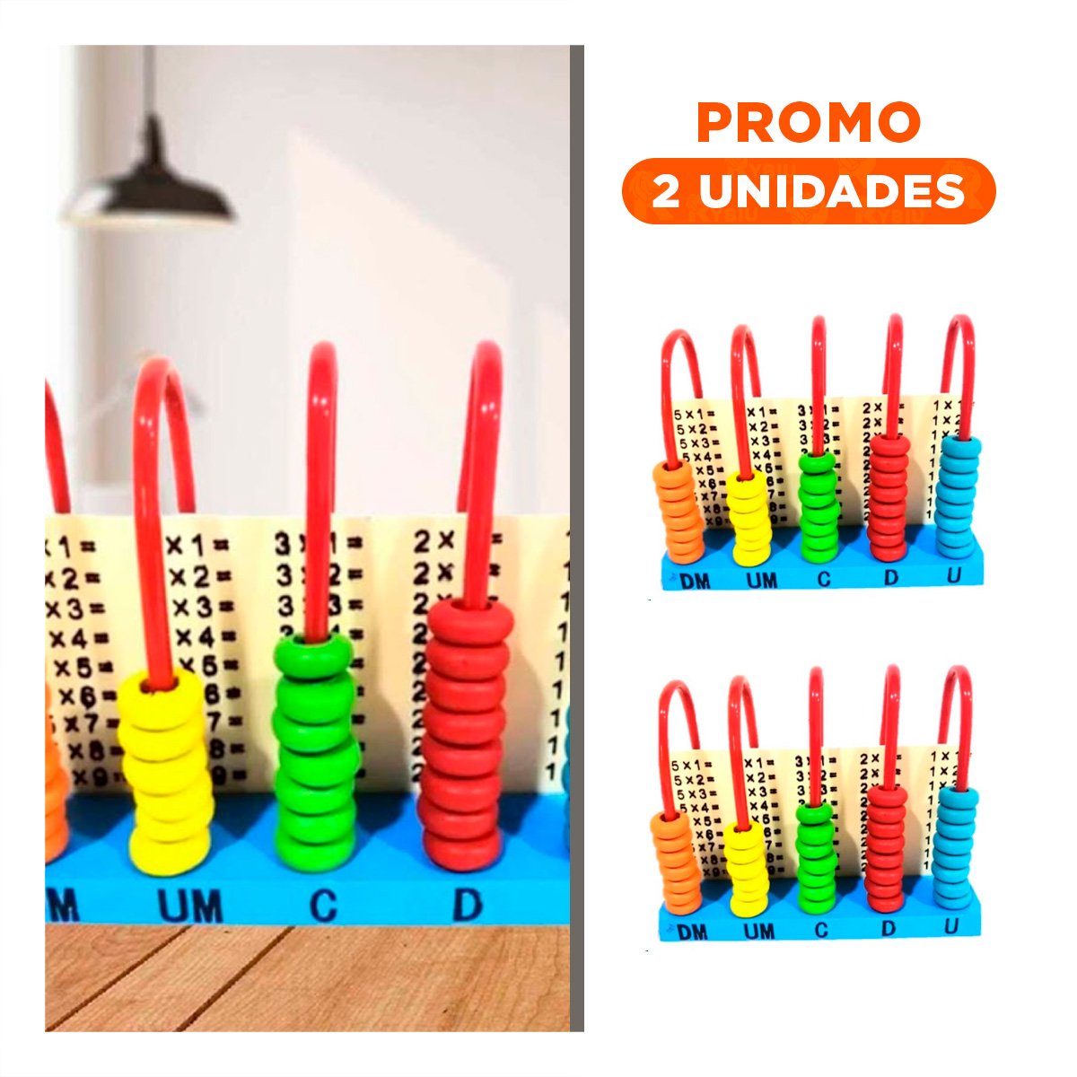 PACK2 ABACO INTERACTIVO VERTICAL DE MADERA DIVERTIDO - 1